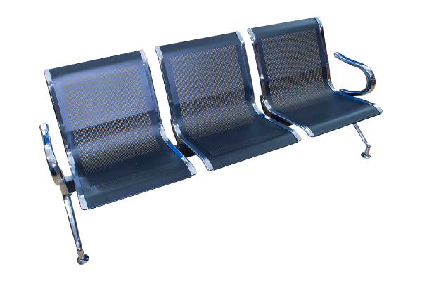 Image 3-Seater Reception Chair  - Black