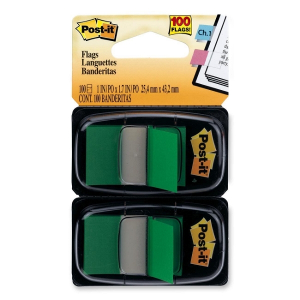 Post-It Flags (2x50s) Green #680-GN2