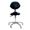 Adjustable Saddle Stool Chair w/Back - Black