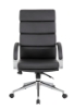 Boss High Back Chrome & Vinyl Exec. Chair - Black