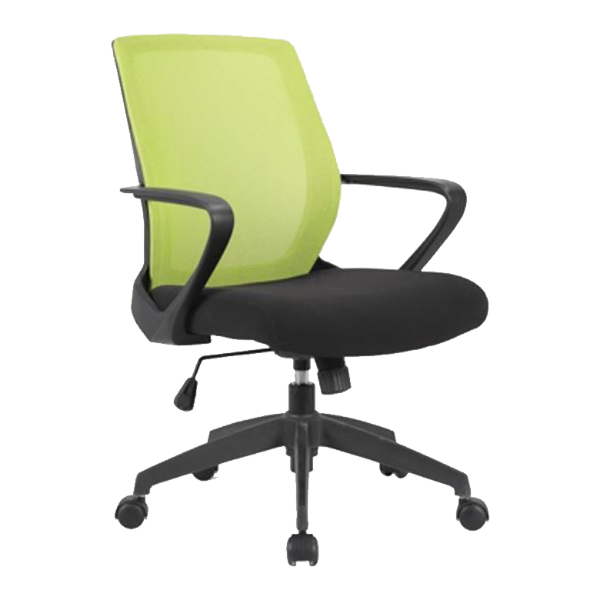 Anji Medium Back Mesh Chair w/Arms - Green