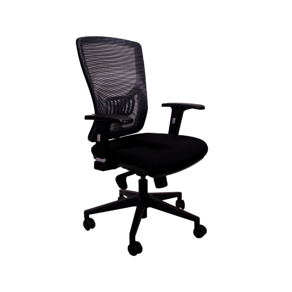 Image High Back Mesh Chair w/Arms - Black