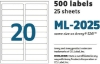 Picture of 46-006 Maco Laser/Inkjet Labels 1x4 (500) #ML-2025