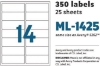 Picture of 46-004 Maco Laser/Inkjet Labels 1-1/3x4 (350) #ML-1425
