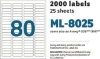 Picture of 46-003Maco Laser/Inkjet Labels 1/2x1-3/4 (2000) #ML-8025