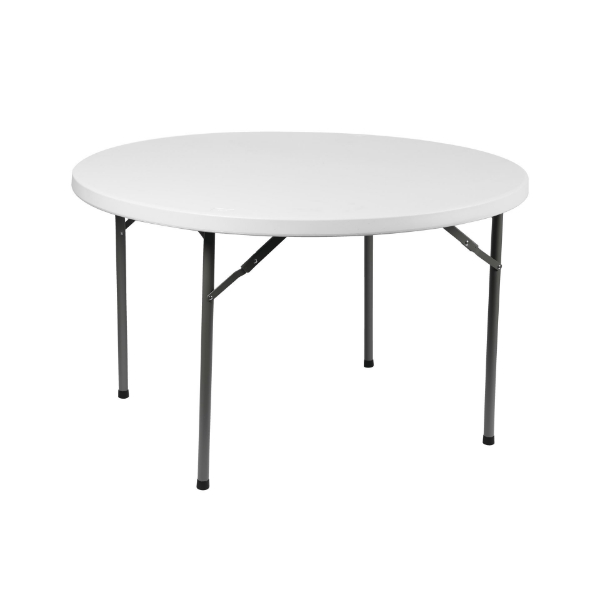 Picture of AA-T64974OW Image 1200 Dia. Plastic Folding Table - Off White #ZJ-Y122