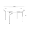 Picture of AA-T64974OW Image 1200 Dia. Plastic Folding Table - Off White #ZJ-Y122