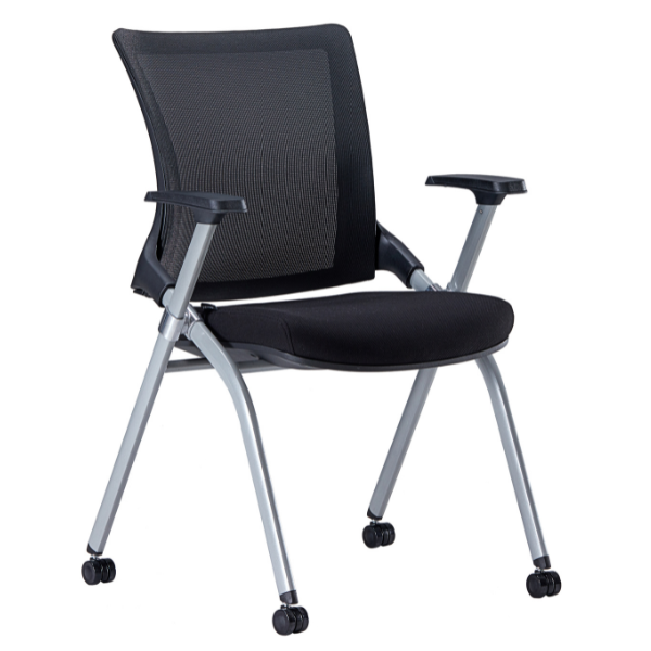 Picture of AA-5324BK Anji Folding Mesh Chair w/Arms on Castors - Black