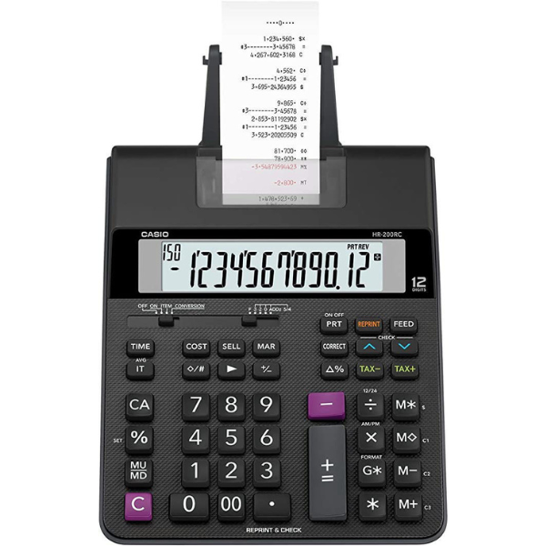 Picture of 09-205 Casio HR-200RC 12-Digits Printing Calculator