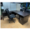 Picture of ED-0018BW Echo 1800x1800 Exec Desk w/Pedestal - Bk/Walnut