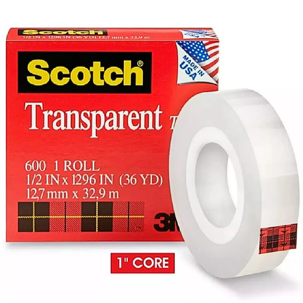 Picture of 82-013 3M 1/2X36 Transparent Tape 12x30 #605/600